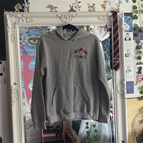 gucci champion hoodie grey